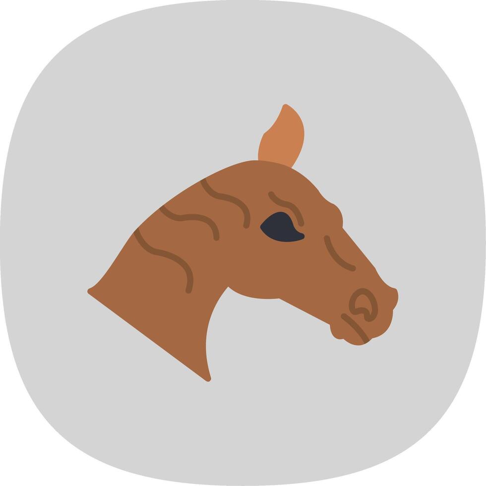 caballo plano curva icono vector
