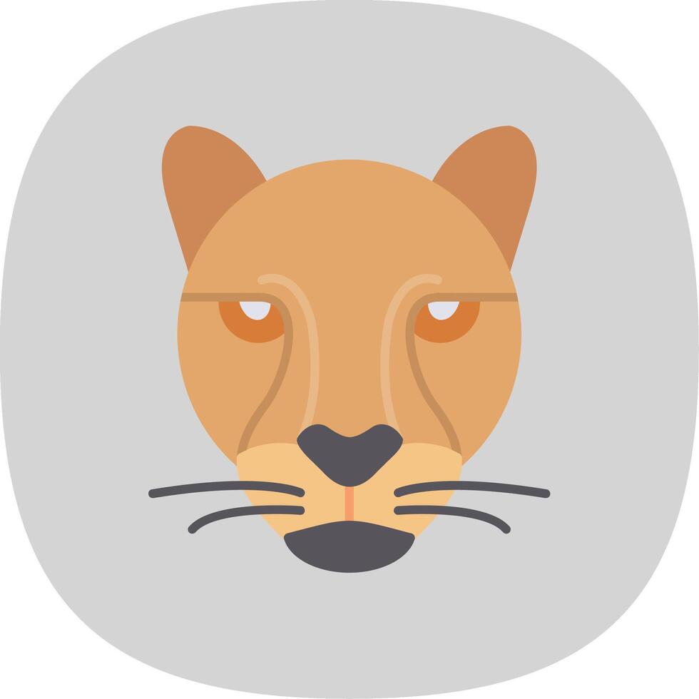 Cheetah Flat Curve Icon vector