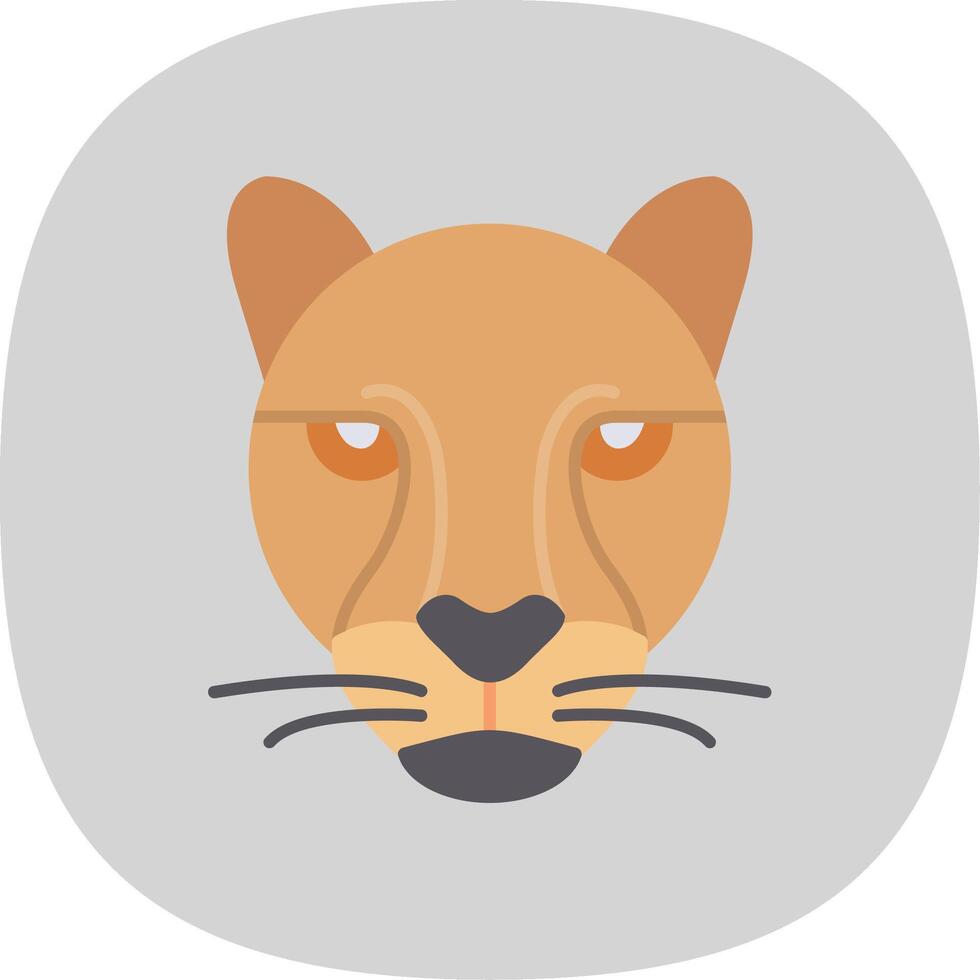 leopardo plano curva icono vector