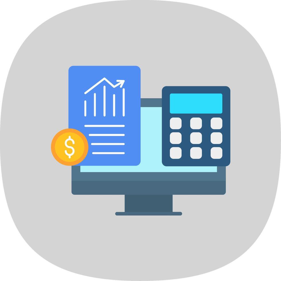 Accountant Flat Curve Icon vector