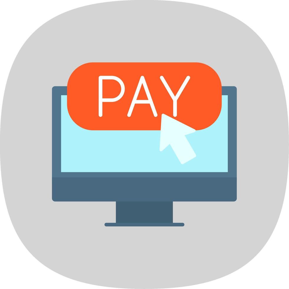 Online Payment Flat Curve Icon vector