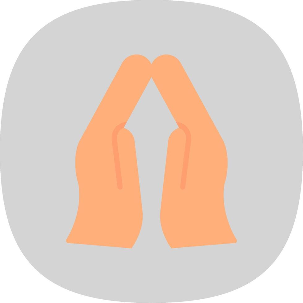 Pray Flat Curve Icon vector