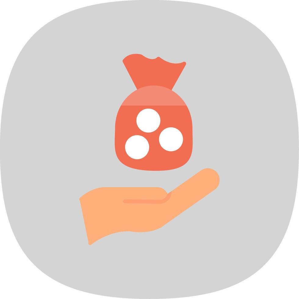 Zakat Flat Curve Icon vector