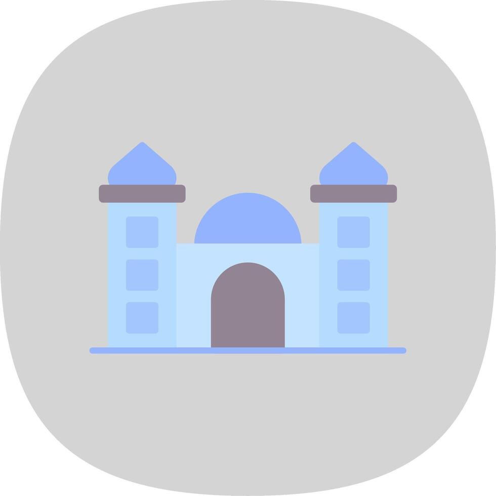 Mosque Flat Curve Icon vector