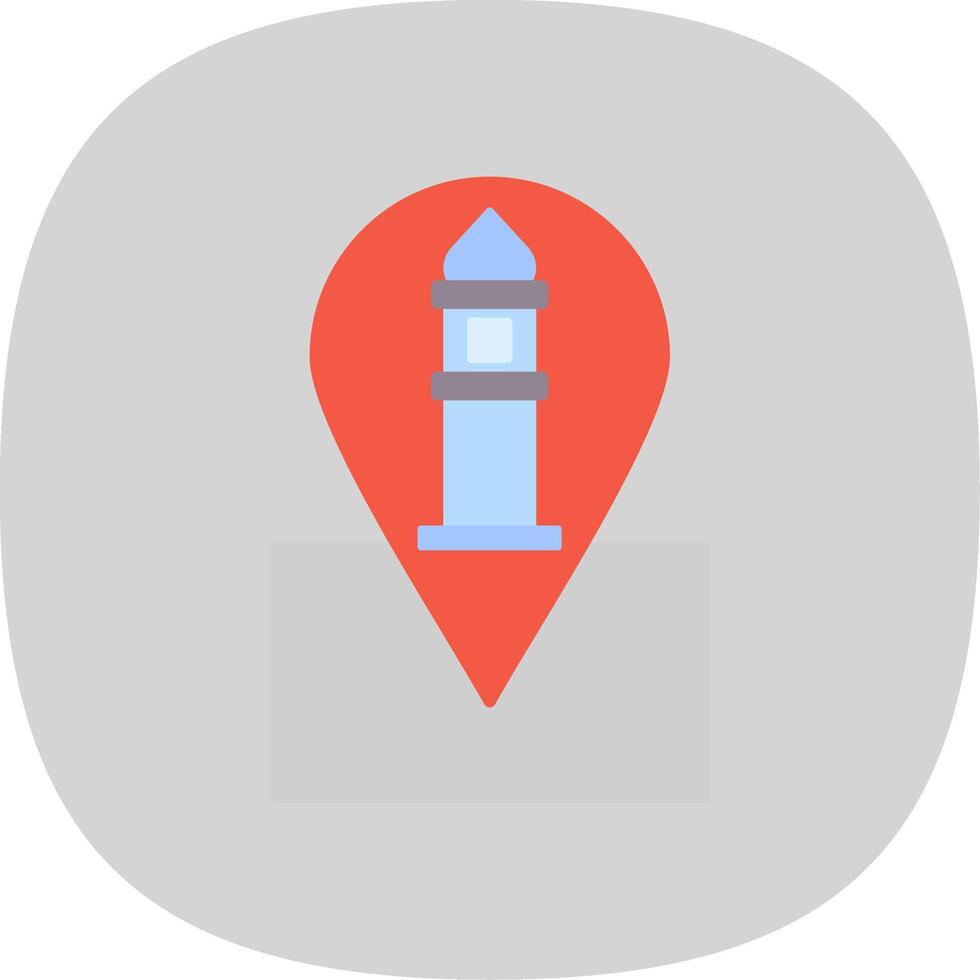 Location Flat Curve Icon vector