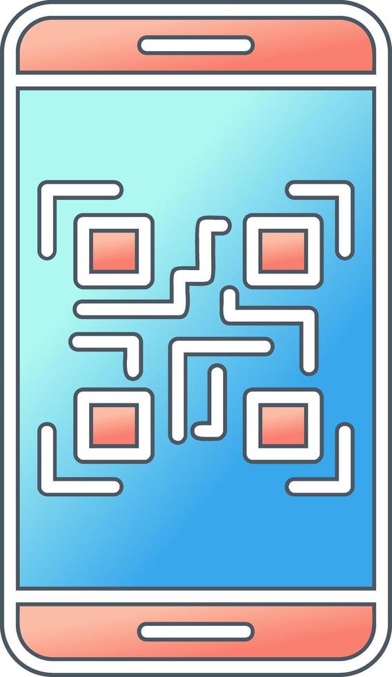 Smartphone Qr Code Vector Icon