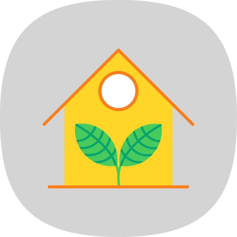 Greenhouse Flat Curve Icon vector