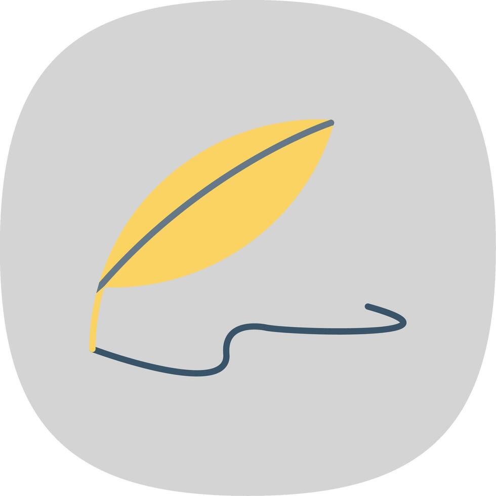 Quill Flat Curve Icon vector