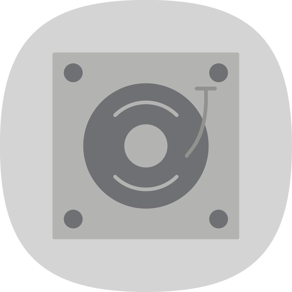 Turntable Flat Curve Icon vector