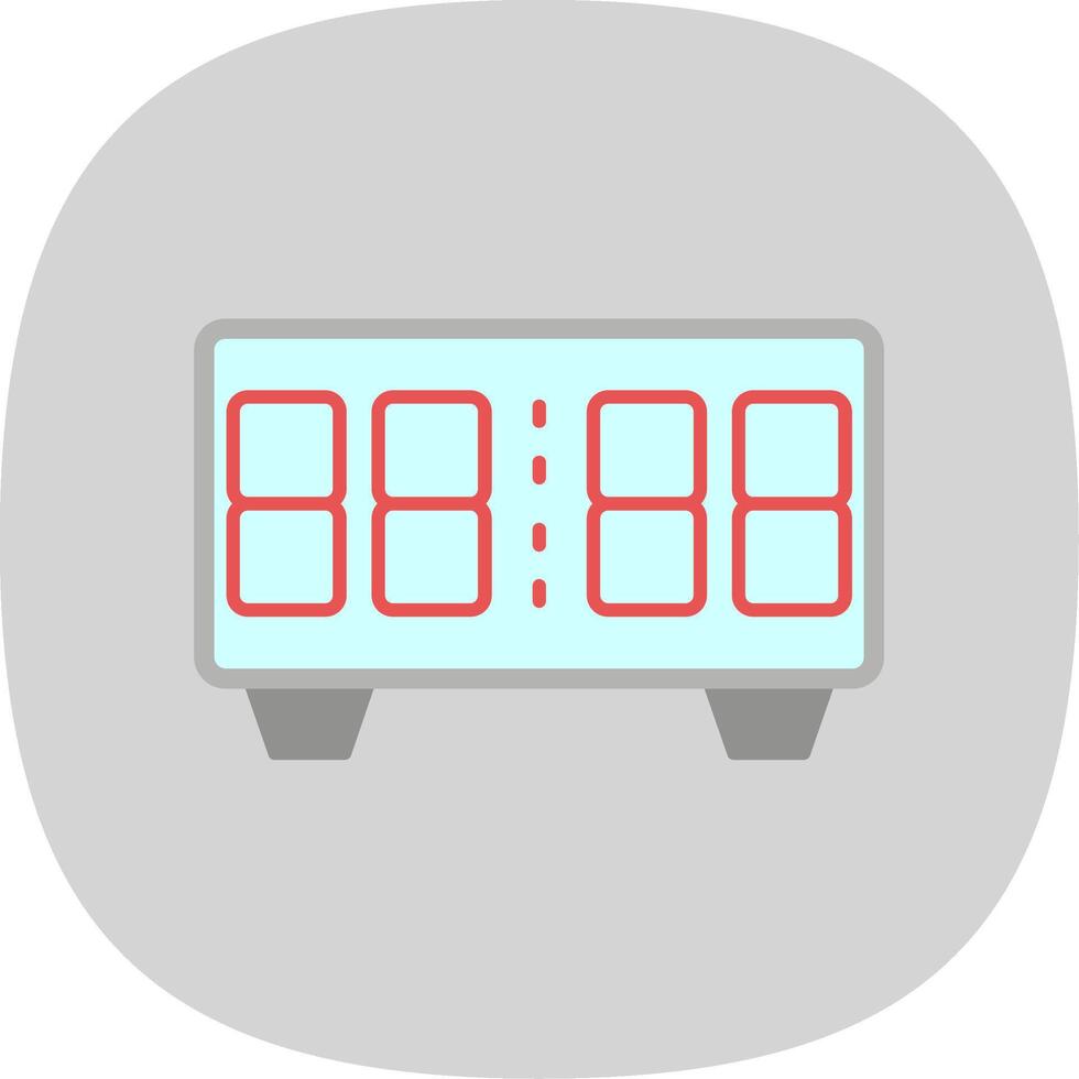 Digital Clock Flat Curve Icon vector