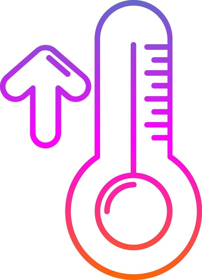 icono de gradiente de línea de alta temperatura vector