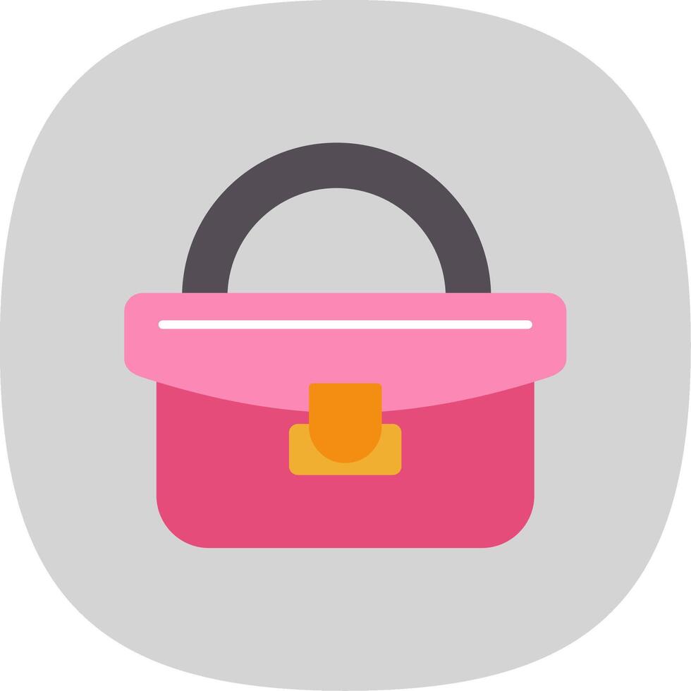 Handbag Flat Curve Icon vector