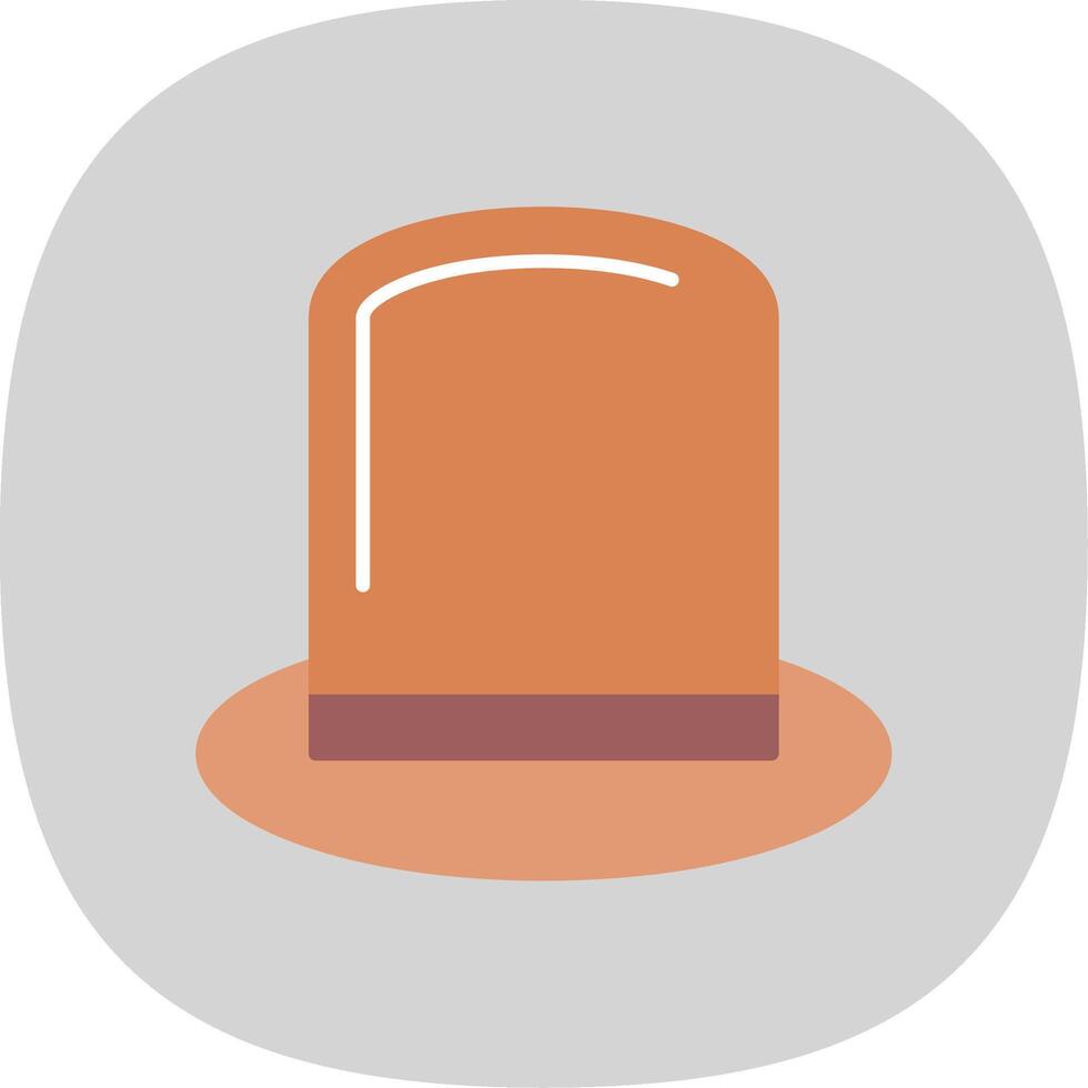 Top Hat Flat Curve Icon vector