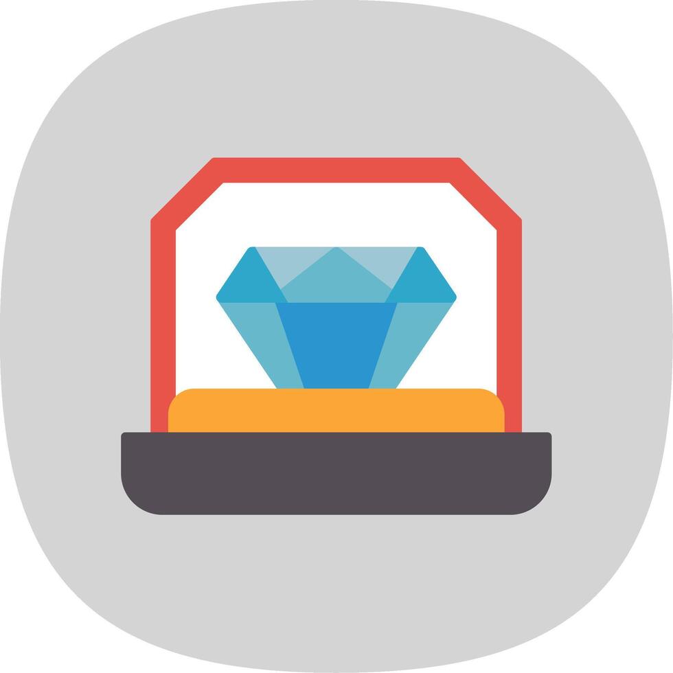 Engagement Ring Flat Curve Icon vector