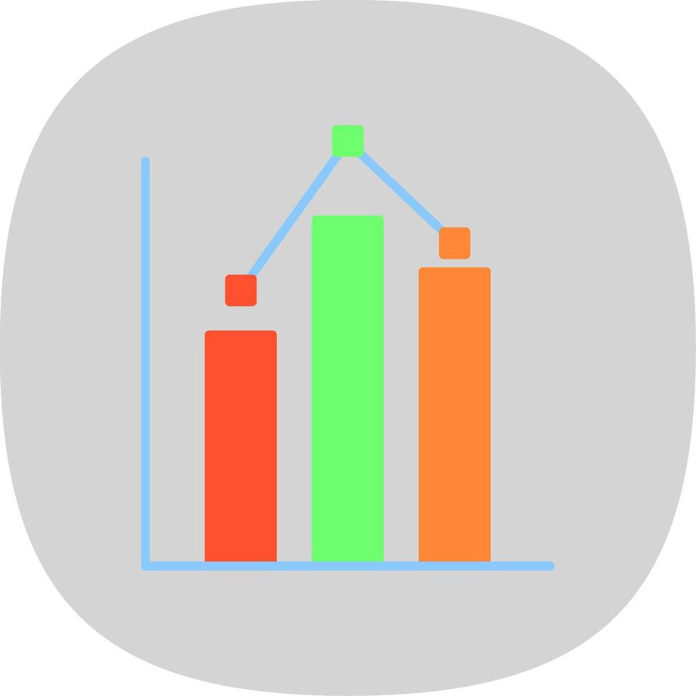 Statistics Flat Curve Icon vector