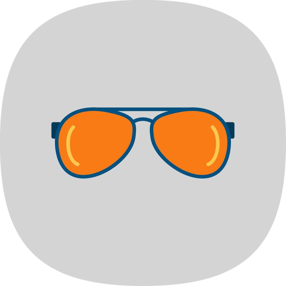 Sun Glasses Flat Curve Icon vector