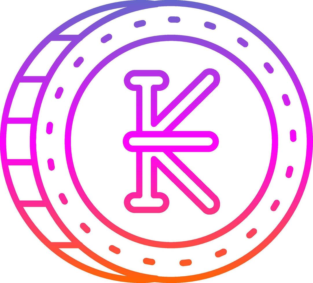 icono de gradiente de línea kip vector