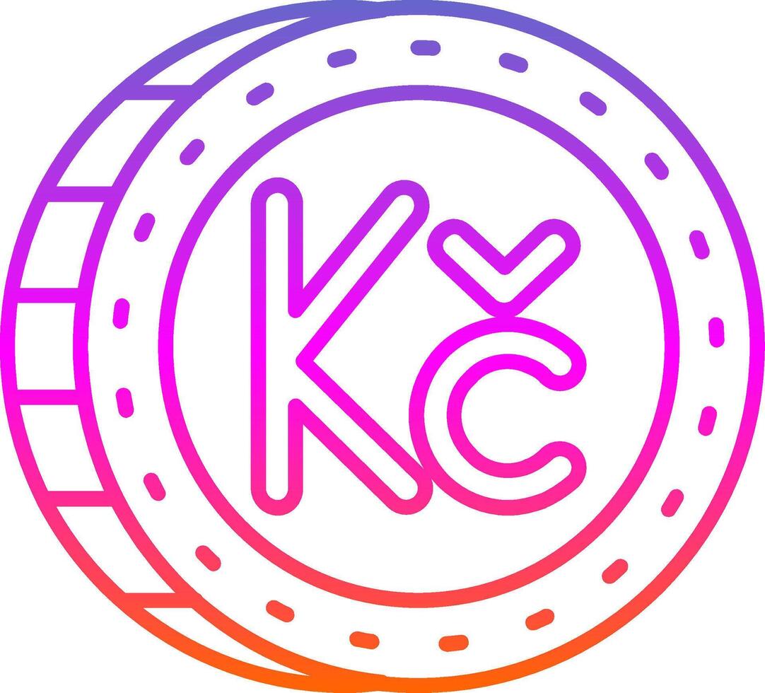 Koruna Line Gradient Icon vector