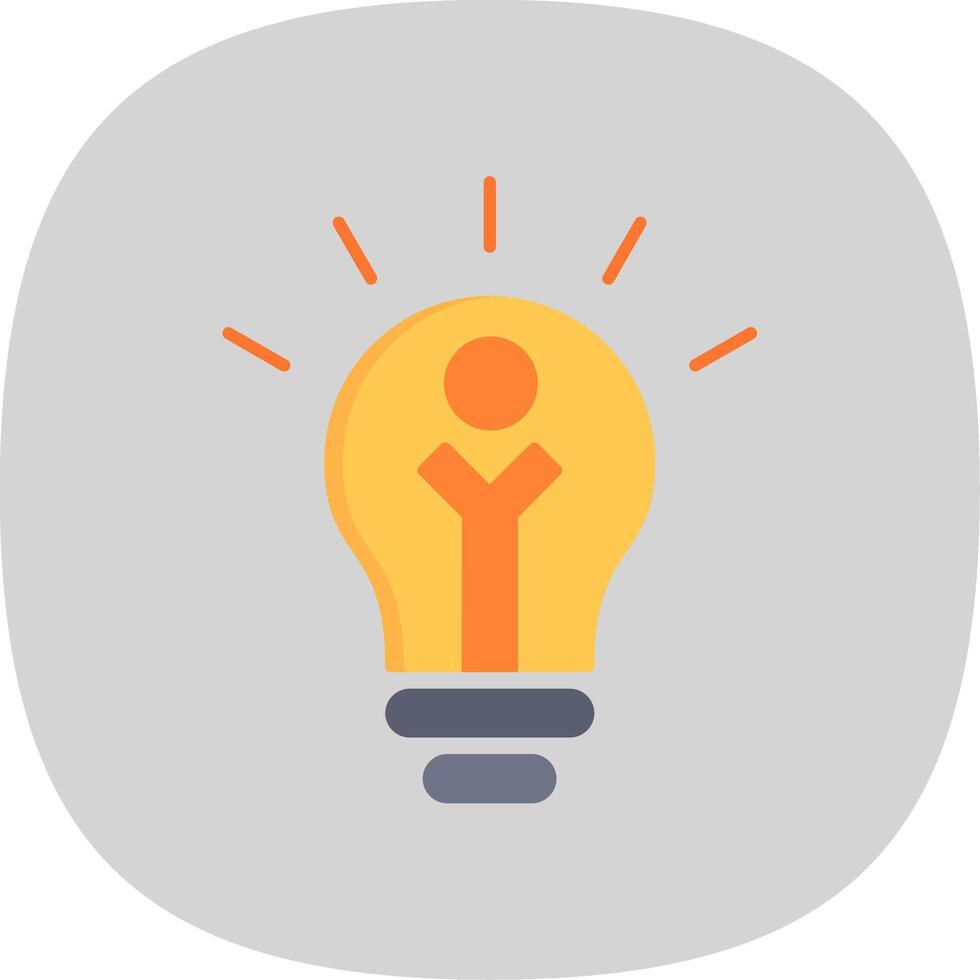 Light Bulb Flat Curve Icon vector