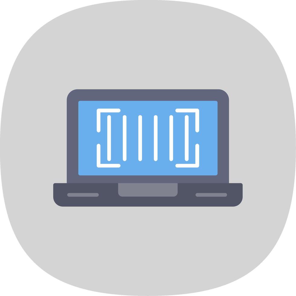 Barcode Flat Curve Icon vector