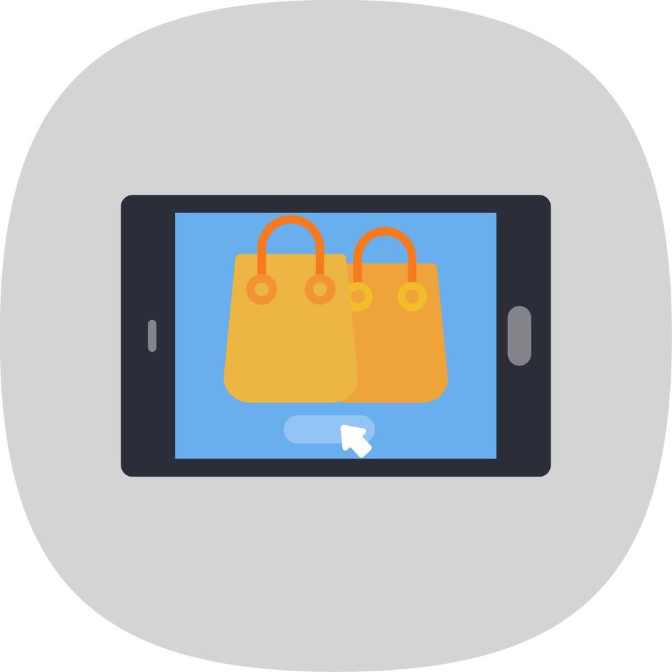 Ecommerce Flat Curve Icon vector