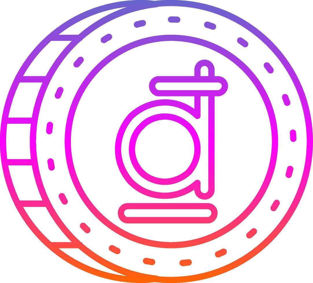 Dong Line Gradient Icon vector