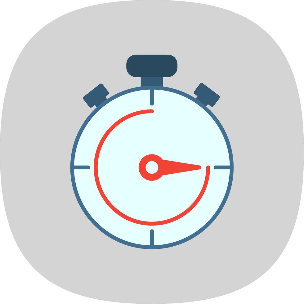 Stopwatch Flat Curve Icon vector