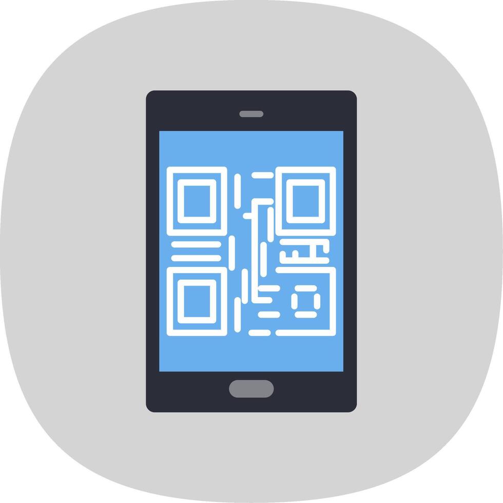 qr código plano curva icono vector