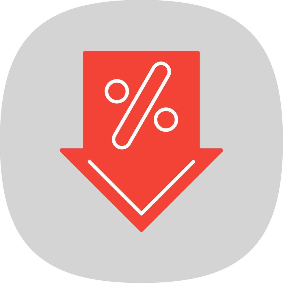 Discount Flat Curve Icon vector