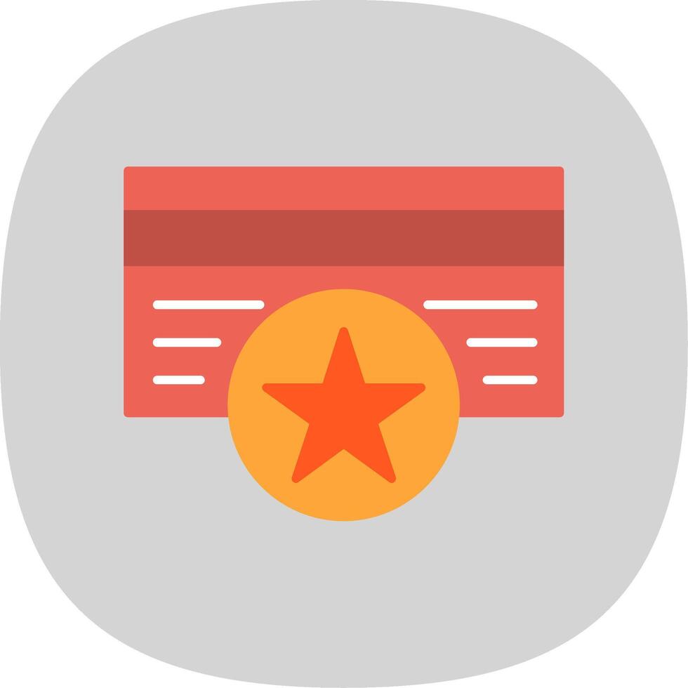 Member Card Flat Curve Icon vector