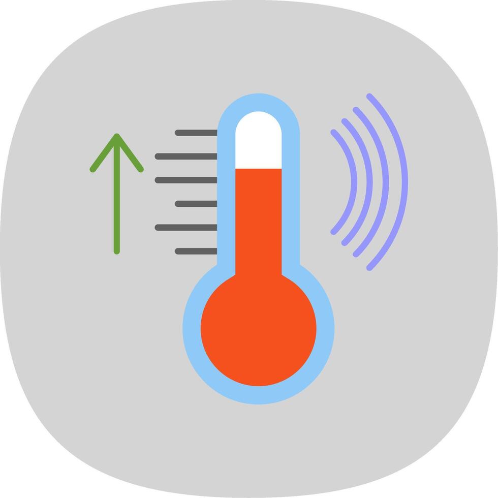 inteligente temperatura plano curva icono vector