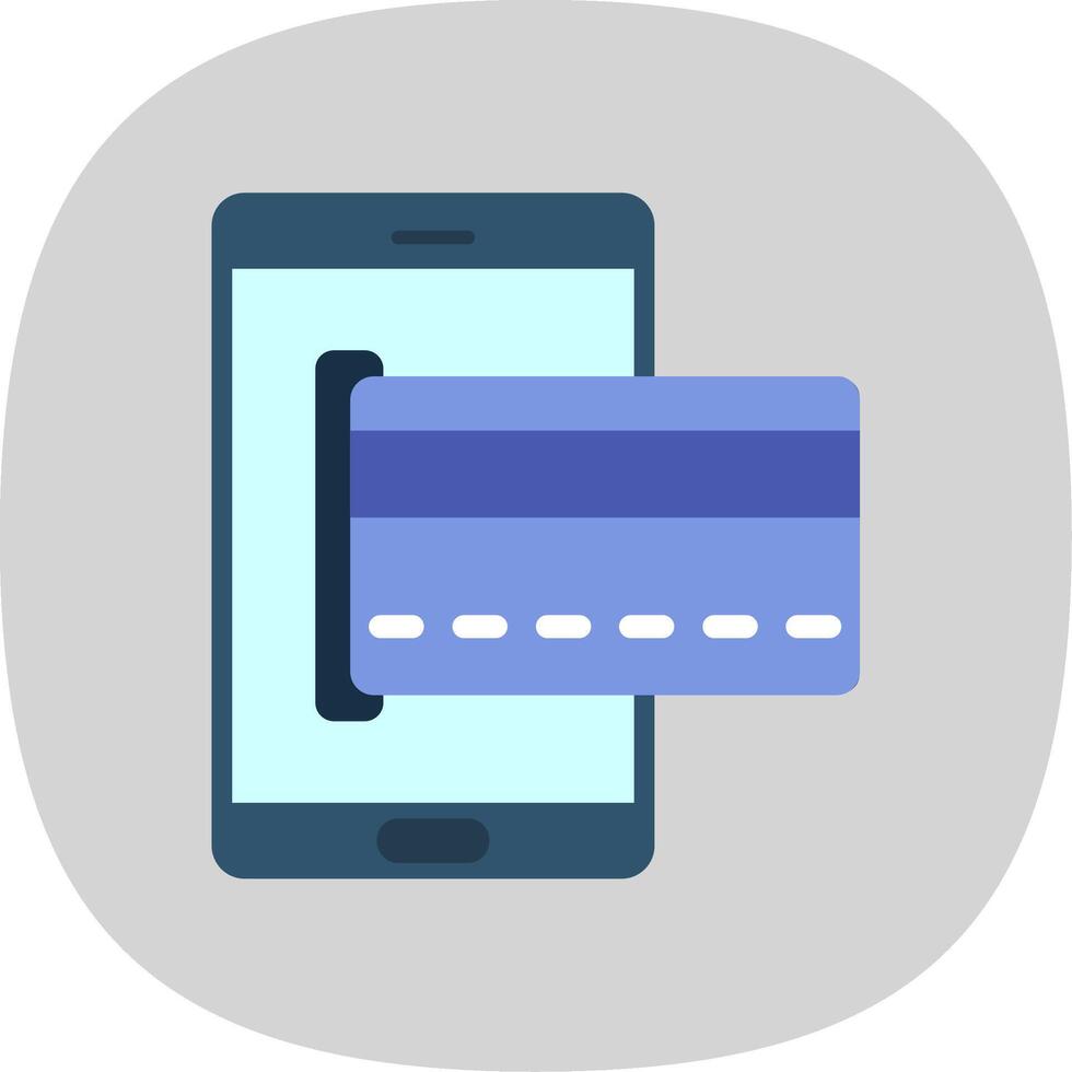 Online Payment Flat Curve Icon vector