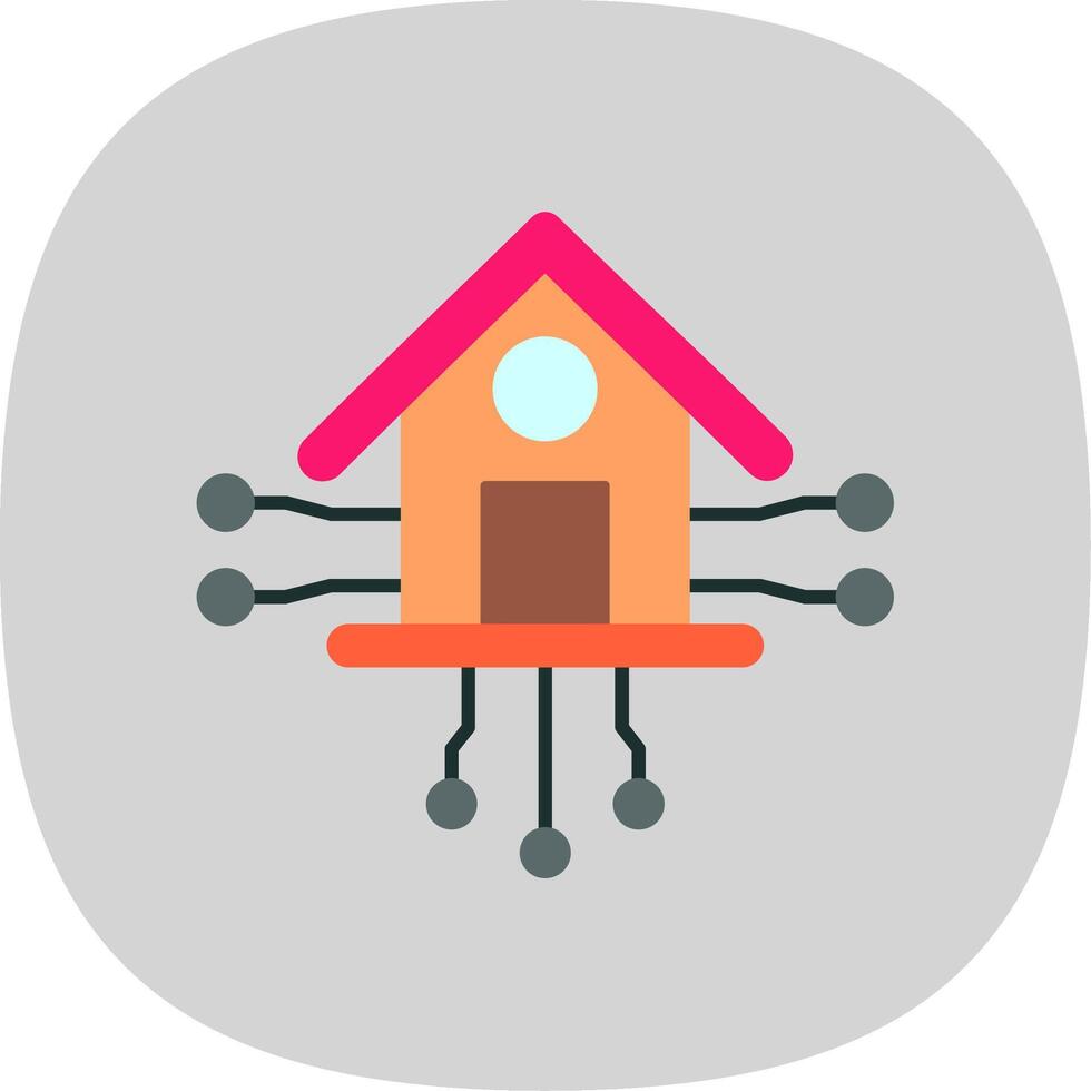 Smart Home Flat Curve Icon vector