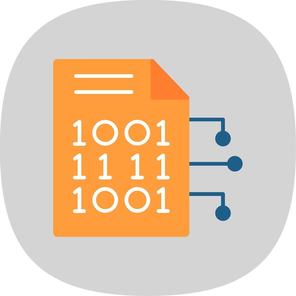 Encryption Data Flat Curve Icon vector