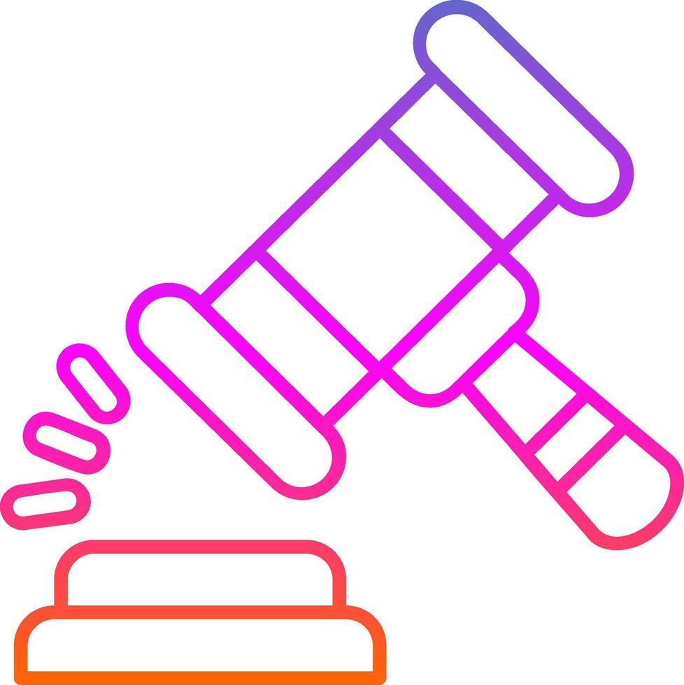 Gavel Line Gradient Icon vector