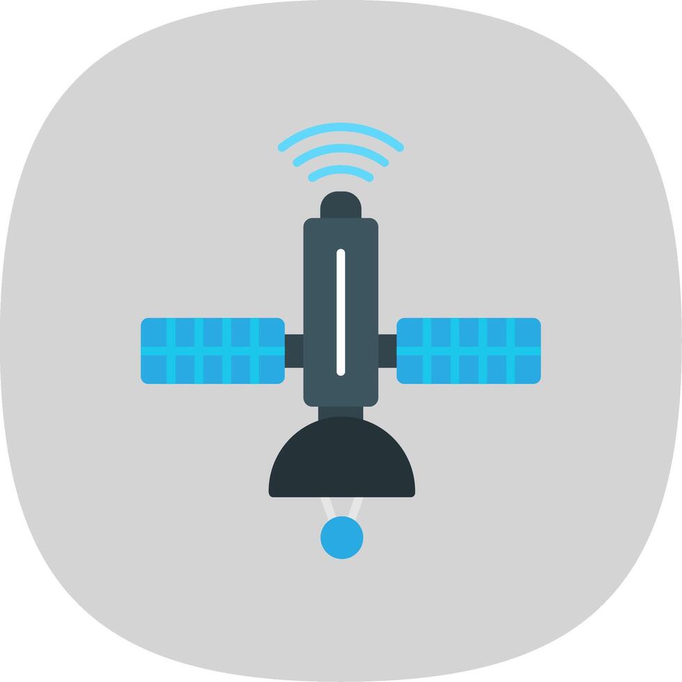 Satellite Flat Curve Icon vector