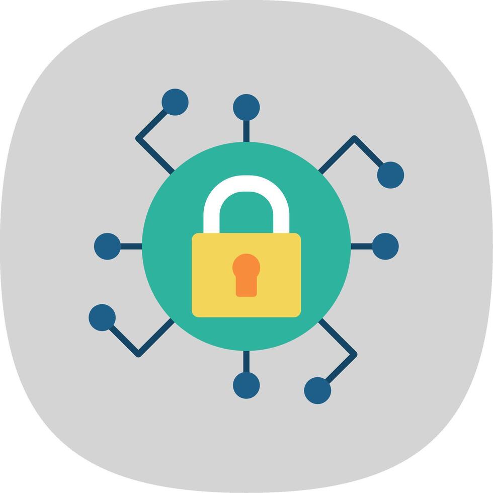 Secure Flat Curve Icon vector