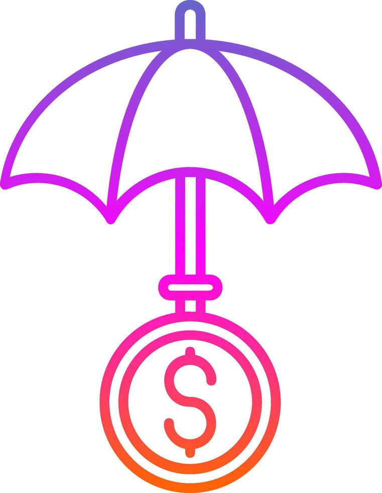 Umbrella Line Gradient Icon vector