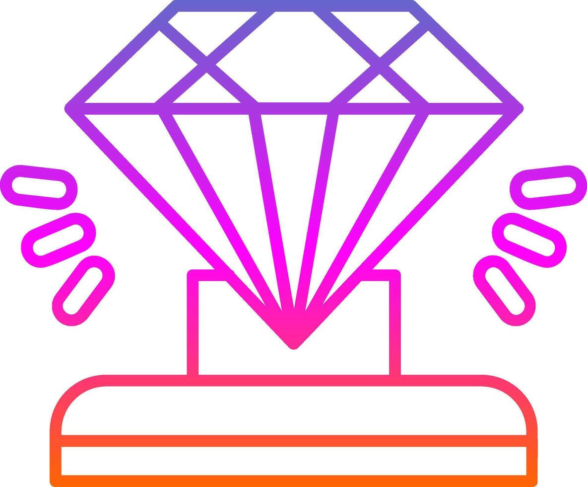 Diamond Line Gradient Icon vector