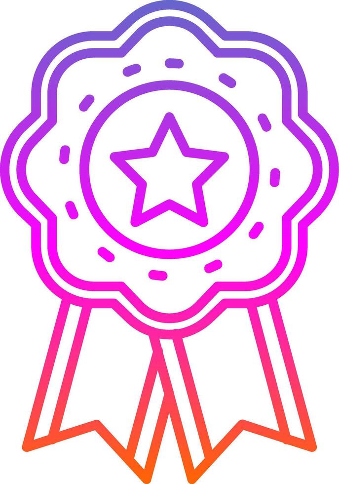 Medal Line Gradient Icon vector