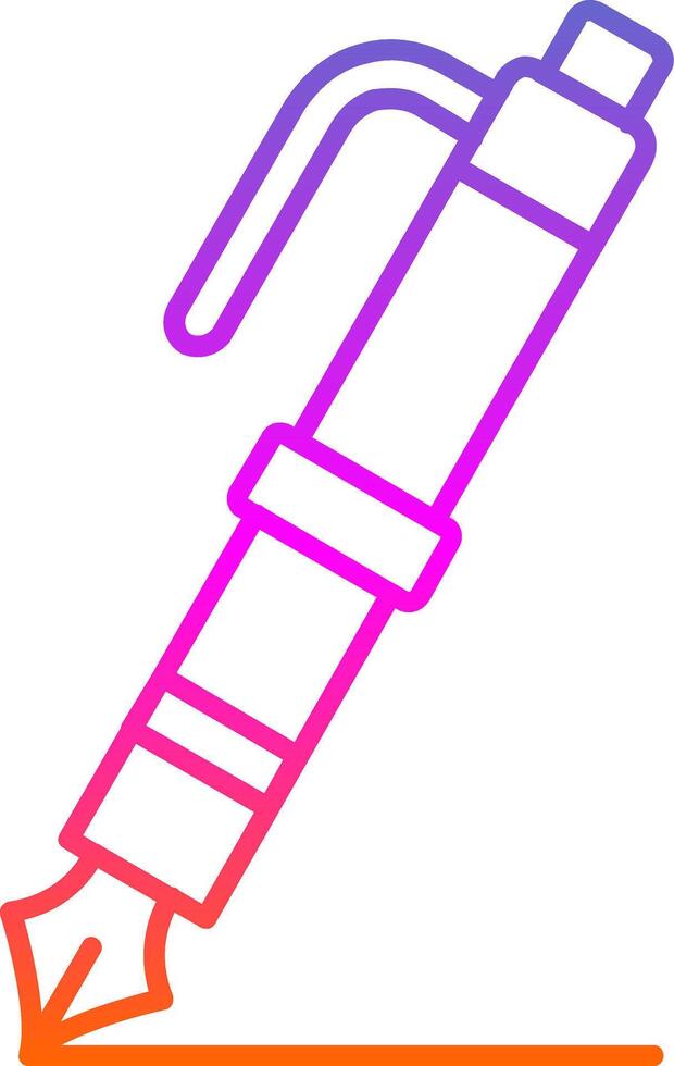 Fountain pen Line Gradient Icon vector