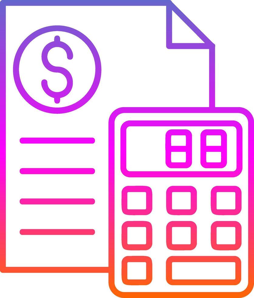 Calculator Line Gradient Icon vector