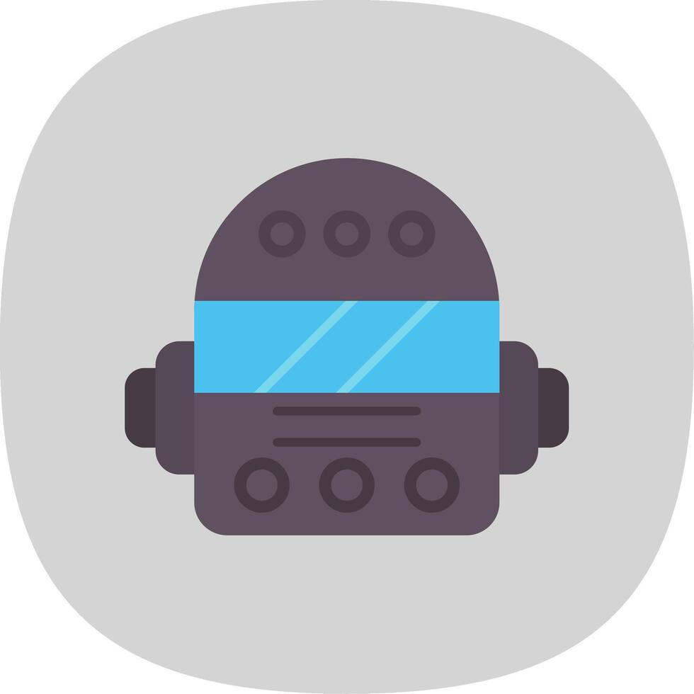 Welding Mask Flat Curve Icon vector