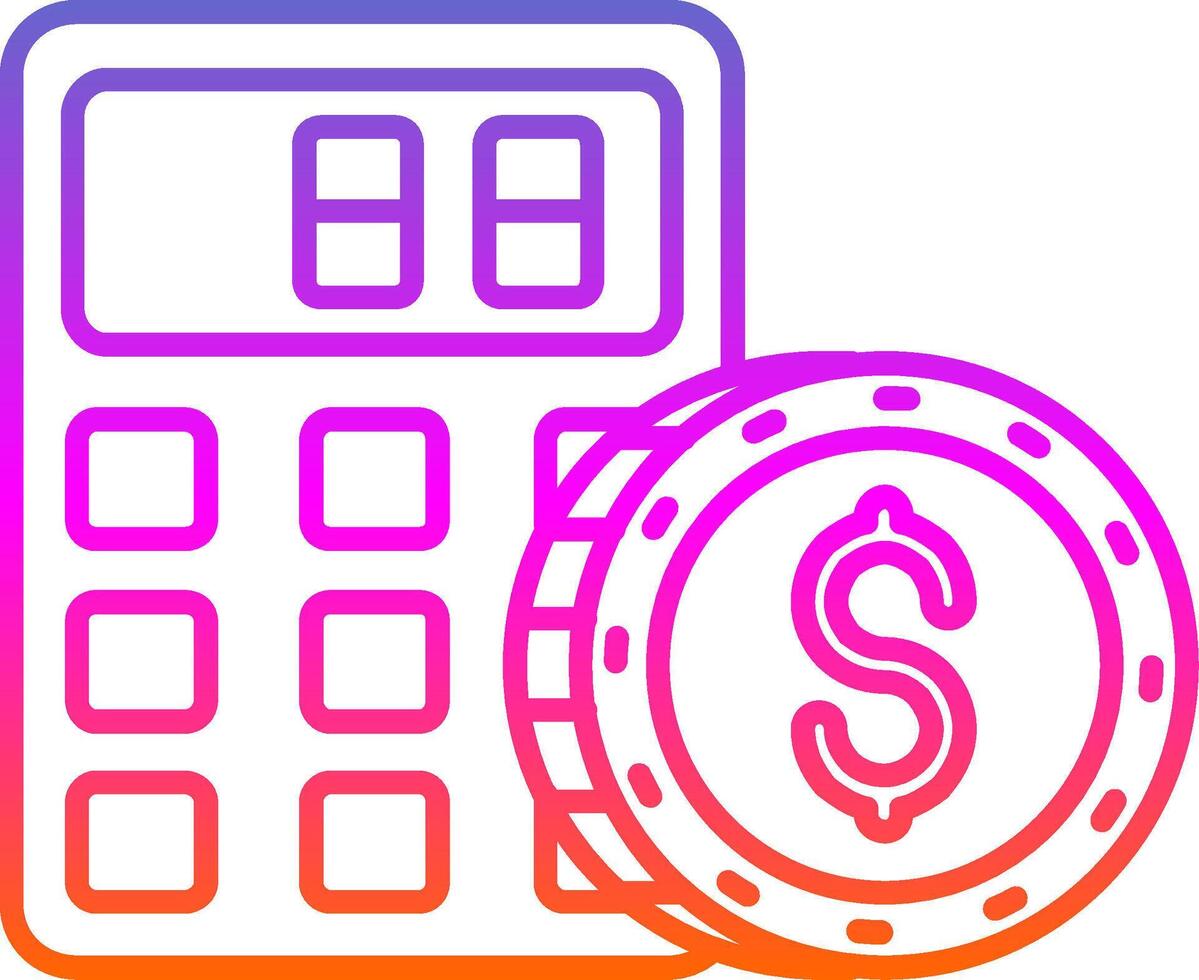 Calculator Line Gradient Icon vector