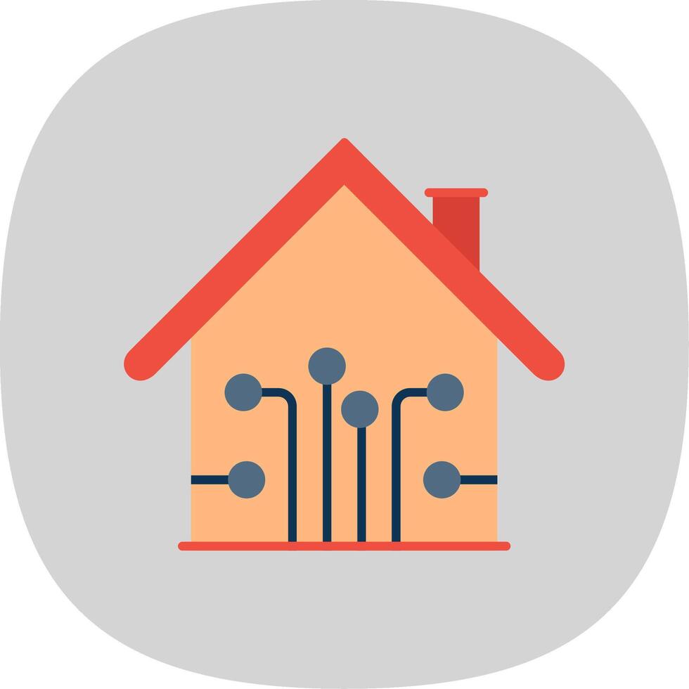 Smart Home Flat Curve Icon vector