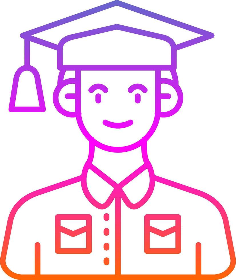Student Line Gradient Icon vector