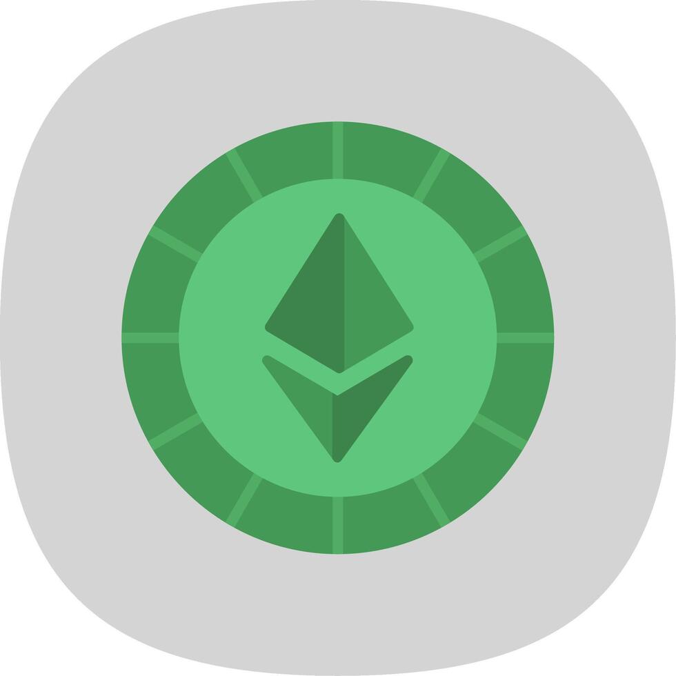 Ethereum Coins Flat Curve Icon vector