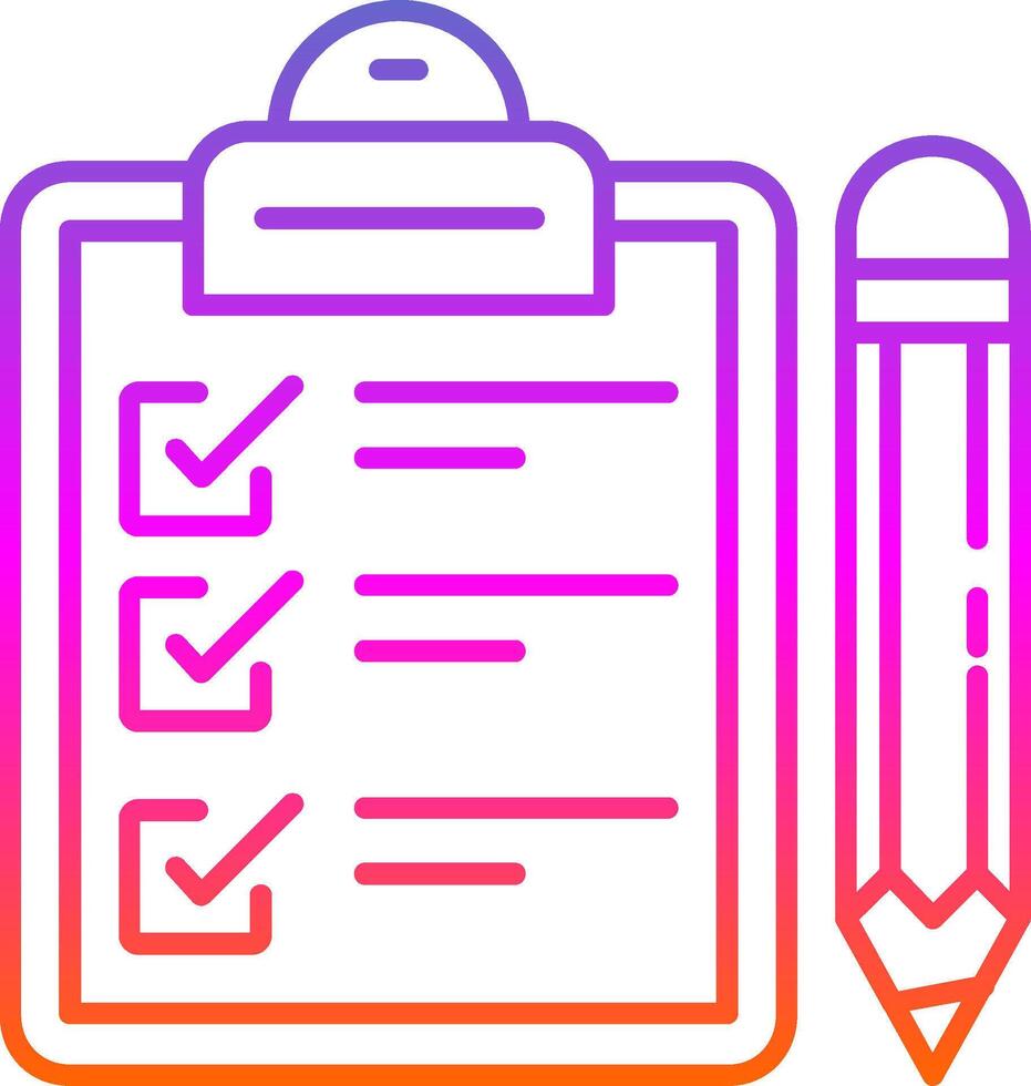 Exam Line Gradient Icon vector