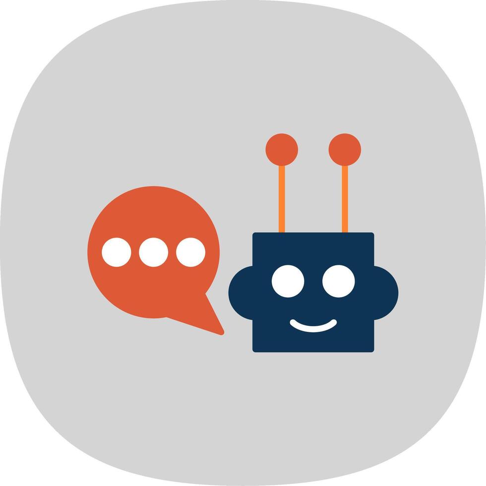 chatbot plano curva icono vector