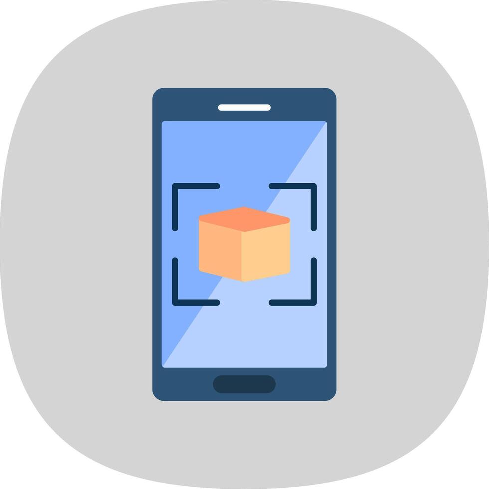 Augmented Reality Flat Curve Icon vector